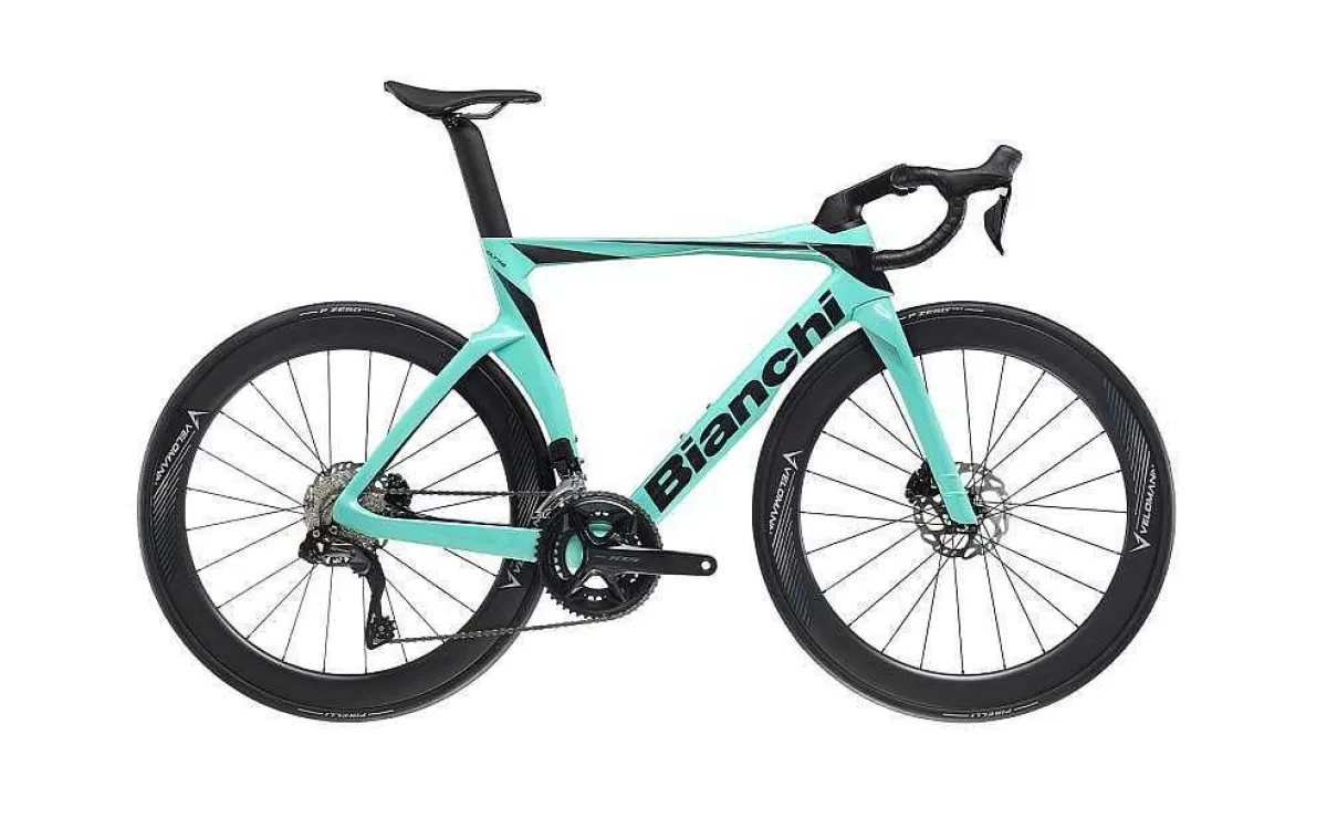 Clearance Bianchi Oltre Comp 105 Di2 Celeste / Graphite Full Glossy Heren
