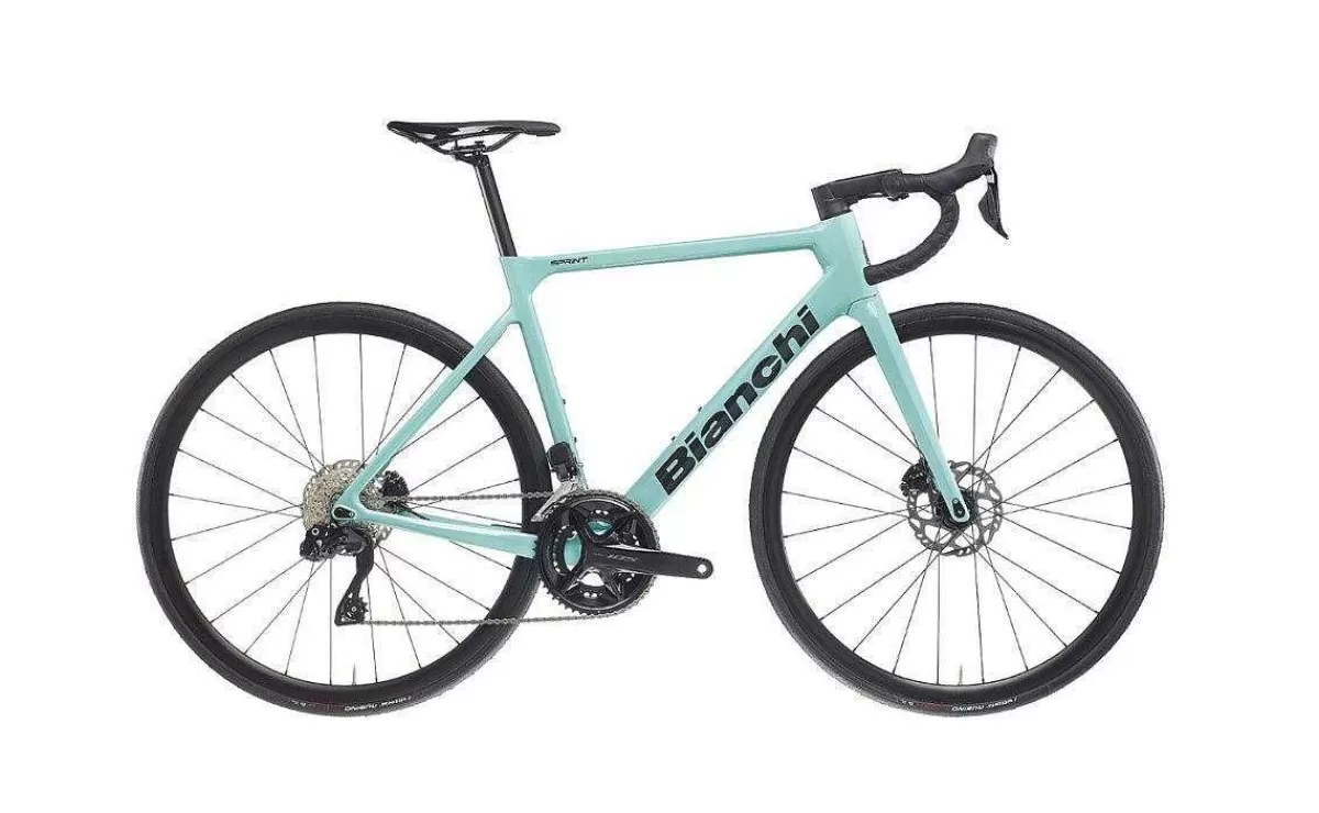 New Bianchi Sprint 105 Di2 Celeste / Black Full Glossy Heren