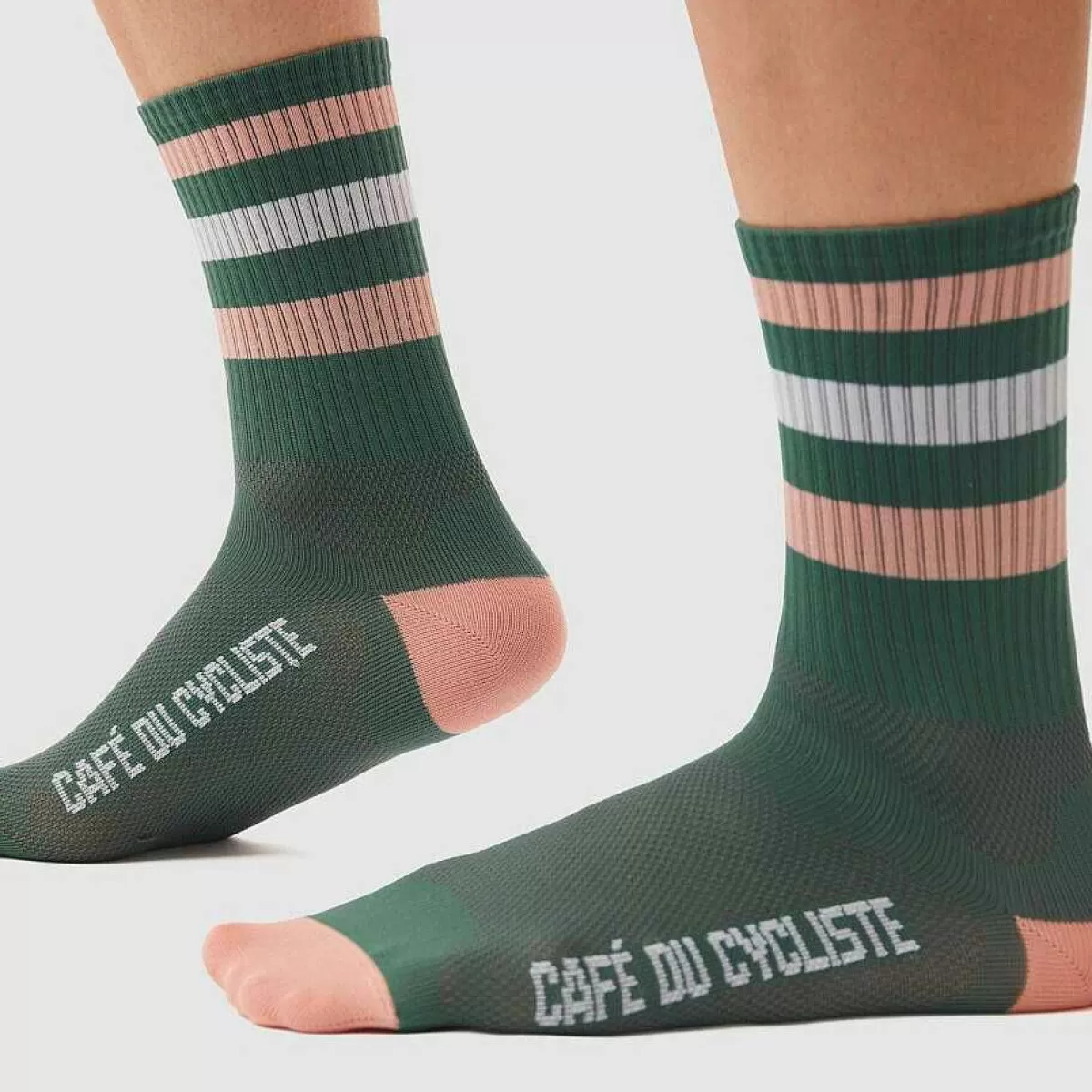 Hot Cafe Du Cycliste Skate Socks Pink & Grey