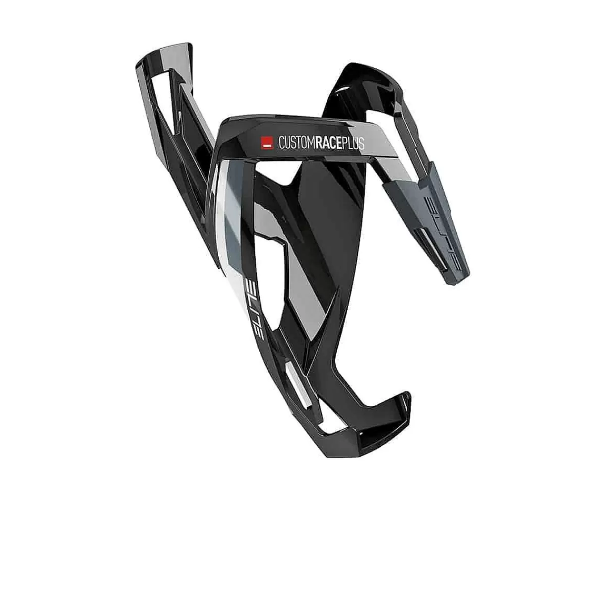 Store Elite Bidonhouder Custom Race+ Zwart Wit Logo Glossy Zwart Wit