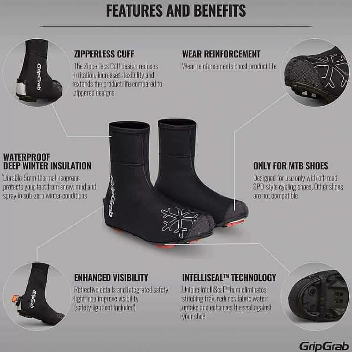 Shop Gripgrab Arctic X Waterproof Deep Winter Mtb/Cx Shoe Cover Black