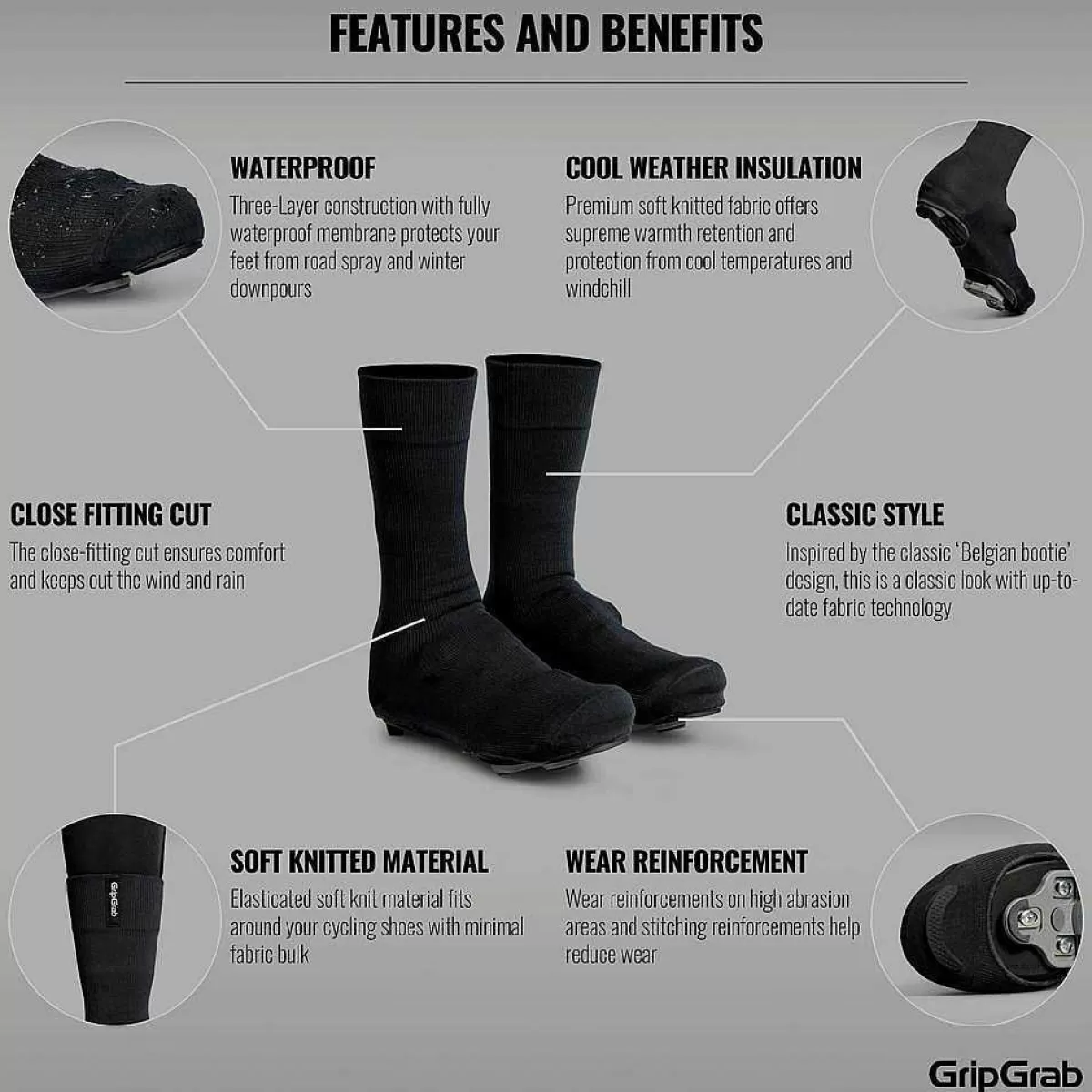 Cheap Gripgrab Flandrien Waterproof Knitted Road Shoe Cover Navy Navy Blue