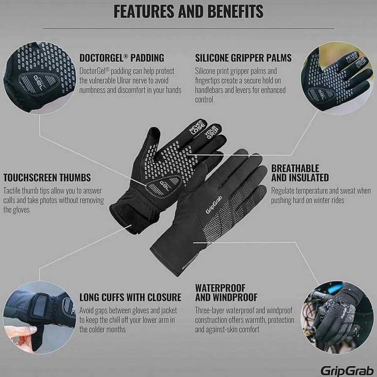 Cheap Gripgrab Ride Waterproof Winter Glove Black