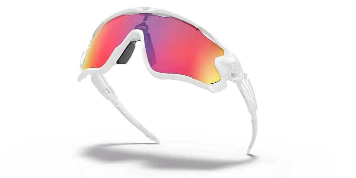 Shop Oakley Jawbreaker Polished White Prizm Road