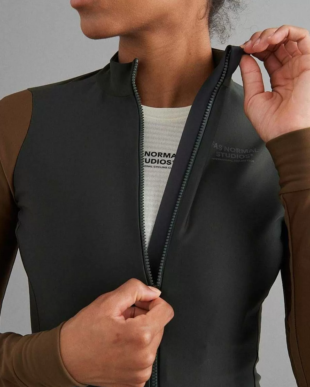 Hot Pas Normal Studios Womens Mechanism Thermal Long Sleeve Jersey Dark Olive Army Brown